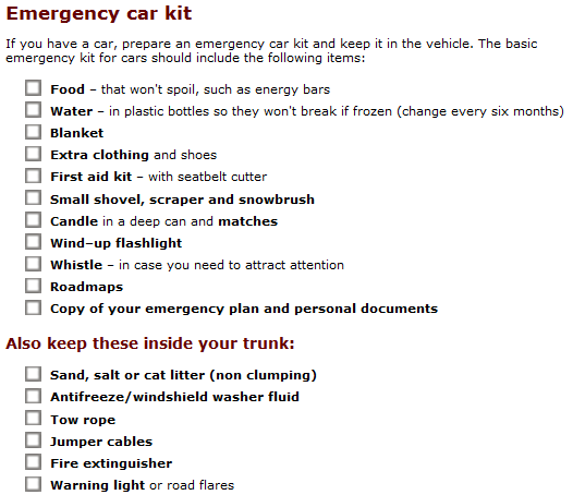 emergency car kit